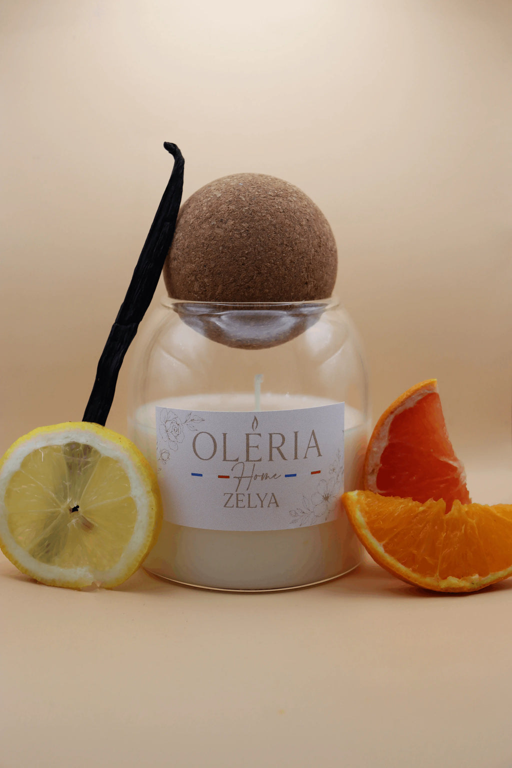 La Bougie Zélia- l'âme fruité et vanillé Oléria Home