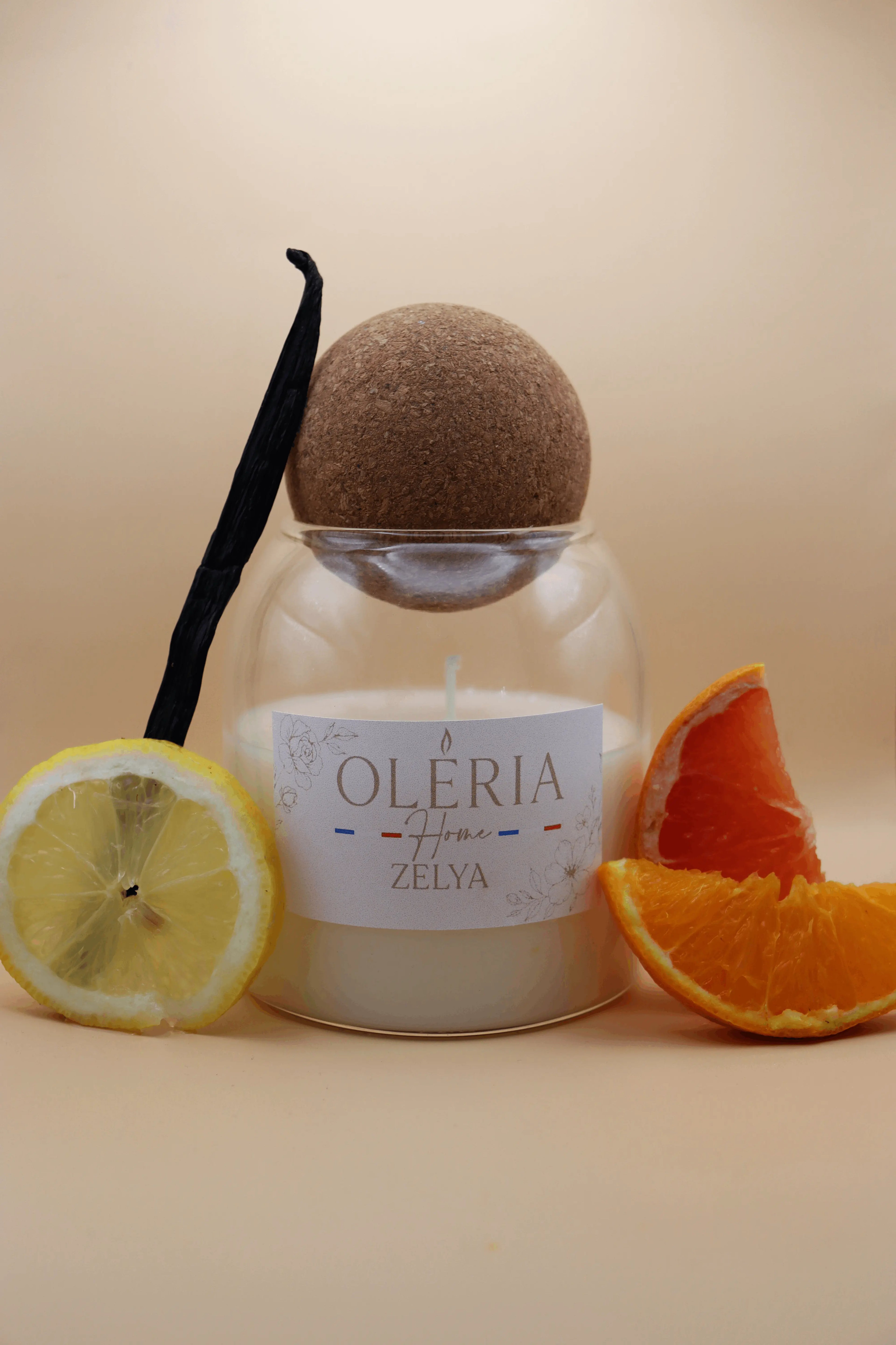 La Bougie Zélia- l'âme fruité et vanillé Oléria Home
